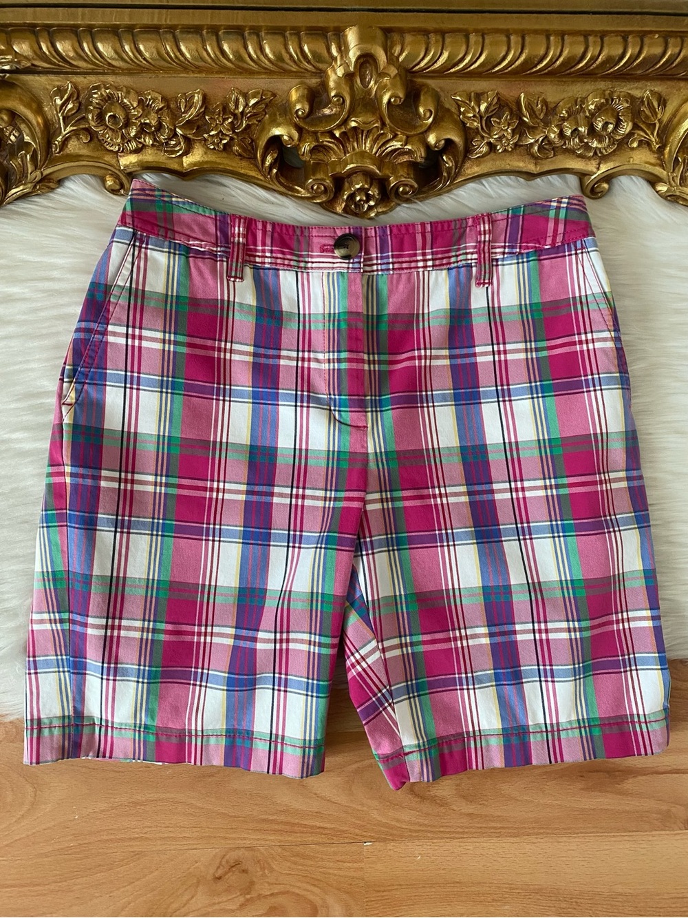 Liz Claiborne Jackie Plaid Seersucker Shorts